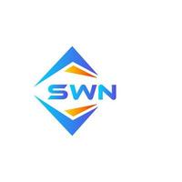 diseño de logotipo de tecnología abstracta swn sobre fondo blanco. concepto de logotipo de letra de iniciales creativas swn. vector