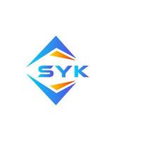 Diseño de logotipo de tecnología abstracta syk sobre fondo blanco. concepto de logotipo de letra inicial creativa syk. vector