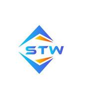 diseño de logotipo de tecnología abstracta stw sobre fondo blanco. concepto de logotipo de letra de iniciales creativas sw. vector