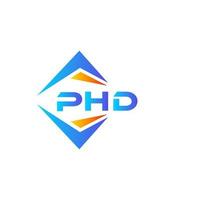 diseño de logotipo de tecnología abstracta de doctorado sobre fondo blanco. concepto de logotipo de letra de iniciales creativas de phd. vector