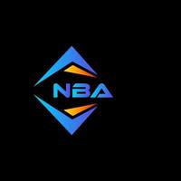 Diseño de logotipo de tecnología abstracta de la nba sobre fondo negro. concepto creativo del logotipo de la letra de las iniciales de la nba. vector