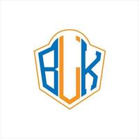 BLK abstract monogram shield logo design on white background. BLK creative initials letter logo. vector