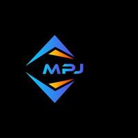 diseño de logotipo de tecnología abstracta mpj sobre fondo negro. concepto de logotipo de letra de iniciales creativas mpj. vector