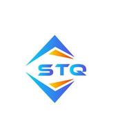 diseño de logotipo de tecnología abstracta stq sobre fondo blanco. concepto de logotipo de letra de iniciales creativas stq. vector