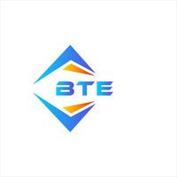 bte diseño de logotipo de tecnología abstracta sobre fondo blanco. concepto de logotipo de letra de iniciales creativas bte. vector