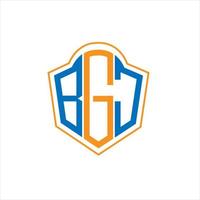 BGJ abstract monogram shield logo design on white background. BGJ creative initials letter logo. vector