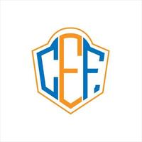 CEF abstract monogram shield logo design on white background. CEF creative initials letter logo. vector