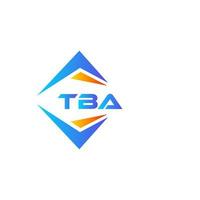 diseño de logotipo de tecnología abstracta tba sobre fondo blanco. concepto de logotipo de letra de iniciales creativas de tba. vector