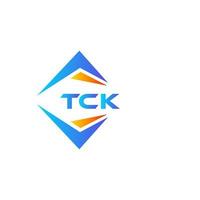 diseño de logotipo de tecnología abstracta tck sobre fondo blanco. concepto de logotipo de letra inicial creativa tck. vector