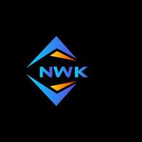 Diseño de logotipo de tecnología abstracta nwk sobre fondo negro. concepto de logotipo de letra de iniciales creativas nwk. vector