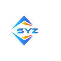 diseño de logotipo de tecnología abstracta syz sobre fondo blanco. concepto de logotipo de letra de iniciales creativas syz. vector