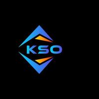 KSO abstract technology logo design on Black background. KSO creative initials letter logo concept. vector