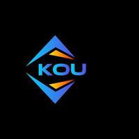 diseño de logotipo de tecnología abstracta kou sobre fondo negro. concepto de logotipo de letra de iniciales creativas kou. vector