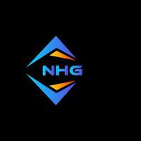 diseño de logotipo de tecnología abstracta nhg sobre fondo negro. concepto de logotipo de letra de iniciales creativas nhg. vector