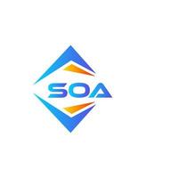 diseño de logotipo de tecnología abstracta soa sobre fondo blanco. concepto de logotipo de letra de iniciales creativas soa. vector