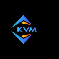 diseño de logotipo de tecnología abstracta kvm sobre fondo negro. concepto de logotipo de letra de iniciales creativas kvm. vector