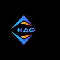 Diseño de logotipo de tecnología abstracta naq sobre fondo negro. concepto de logotipo de letra de iniciales creativas naq. vector