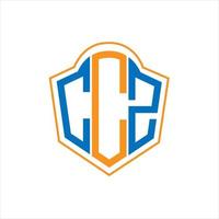 CCZ abstract monogram shield logo design on white background. CCZ creative initials letter logo. vector