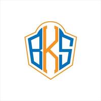 BKS abstract monogram shield logo design on white background. BKS creative initials letter logo. vector