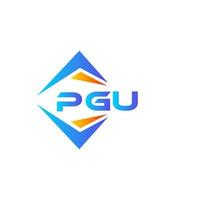 diseño de logotipo de tecnología abstracta pgu sobre fondo blanco. concepto de logotipo de letra de iniciales creativas pgu. vector