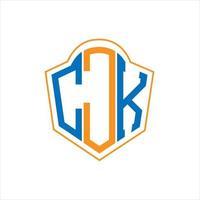 cjk diseño de logotipo de escudo de monograma abstracto sobre fondo blanco. logotipo de la letra de las iniciales creativas cjk. vector