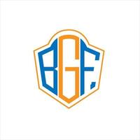 Diseño de logotipo de escudo de monograma abstracto bgf sobre fondo blanco. logotipo de la letra de las iniciales creativas bgf. vector