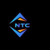 diseño de logotipo de tecnología abstracta ntc sobre fondo negro. concepto de logotipo de letra de iniciales creativas ntc. vector