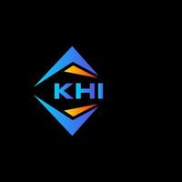 KHI abstract technology logo design on Black background. KHI creative initials letter logo concept. vector