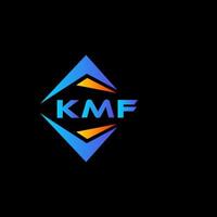 KMF abstract technology logo design on Black background. KMF creative initials letter logo concept. vector
