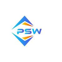 psw diseño de logotipo de tecnología abstracta sobre fondo blanco. concepto de logotipo de letra de iniciales creativas psw. vector