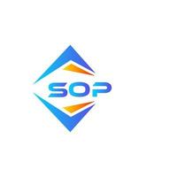 sop diseño de logotipo de tecnología abstracta sobre fondo blanco. concepto de logotipo de letra de iniciales creativas sop. vector