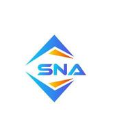 diseño de logotipo de tecnología abstracta sna sobre fondo blanco. concepto de logotipo de letra de iniciales creativas de sna. vector