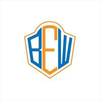 BEW abstract monogram shield logo design on white background. BEW creative initials letter logo. vector