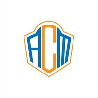 ACM abstract monogram shield logo design on white background. ACM creative initials letter logo. vector