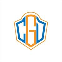 CGD abstract monogram shield logo design on white background. CGD creative initials letter logo. vector