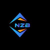 Diseño de logotipo de tecnología abstracta nzb sobre fondo negro. concepto de logotipo de letra de iniciales creativas nzb. vector