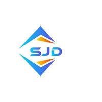 Diseño de logotipo de tecnología abstracta sjd sobre fondo blanco. concepto de logotipo de letra de iniciales creativas sjd. vector