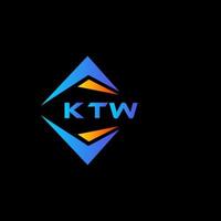 diseño de logotipo de tecnología abstracta ktw sobre fondo negro. concepto de logotipo de letra de iniciales creativas ktw. vector
