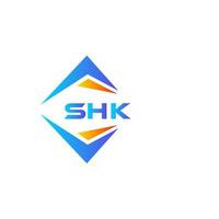 diseño de logotipo de tecnología abstracta shk sobre fondo blanco. concepto de logotipo de letra de iniciales creativas shk. vector