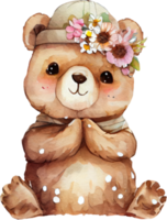 Cute Brown Bear Watercolor png