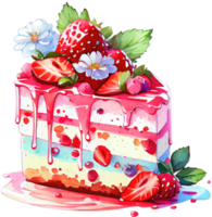 fragola torta acquerello png