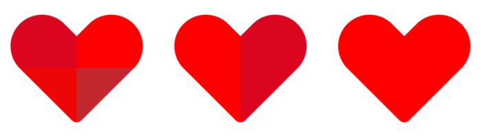 Heart shape icon set png