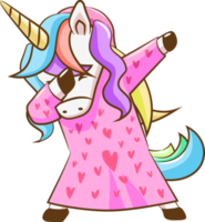 Unicorn dabbing png graphic clipart design