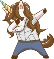 Unicorn dabbing png graphic clipart design