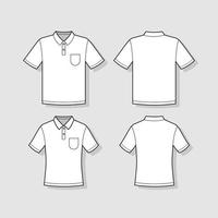 Blank Polo Shirt Front and Back View vector