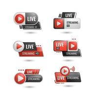 3D Live Stream Badge vector