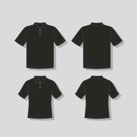 Black Outline Polo Shirt for Man and Woman vector