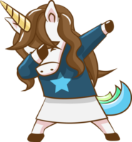 Unicorn dabbing png graphic clipart design