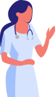 illustratie van een verpleegster geven een uitleg. Gezondheid overleg png