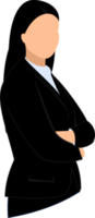 silhouette of businesswoman standing with folded arms